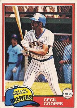 #356 Cecil Cooper - Milwaukee Brewers - 1981 O-Pee-Chee - Gray Back Baseball