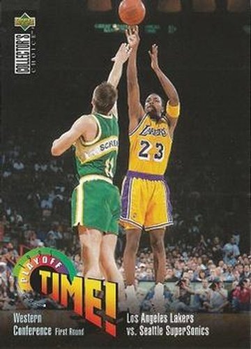 #357 Los Angeles Lakers vs. Seattle SuperSonics - Los Angeles Lakers / Seattle SuperSonics - 1995-96 Collector's Choice Basketball