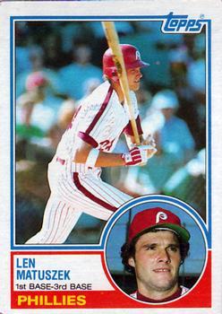 #357 Len Matuszek - Philadelphia Phillies - 1983 Topps Baseball