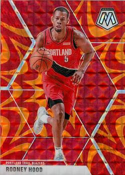 #35 Rodney Hood - Portland Trail Blazers - 2019-20 Panini Mosaic - Reactive Orange Basketball
