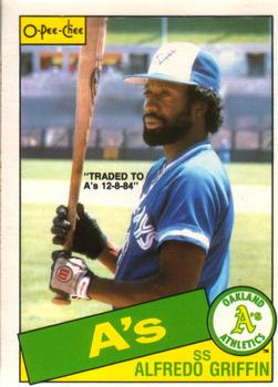 #361 Alfredo Griffin - Oakland Athletics - 1985 O-Pee-Chee Baseball