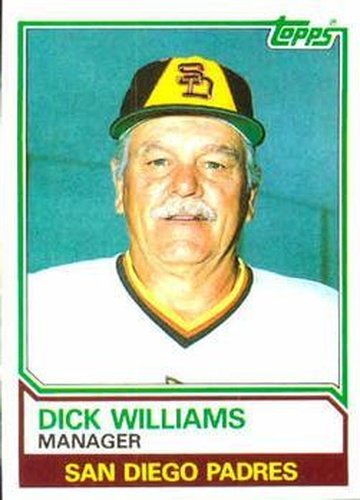 #366 Dick Williams - San Diego Padres - 1983 Topps Baseball