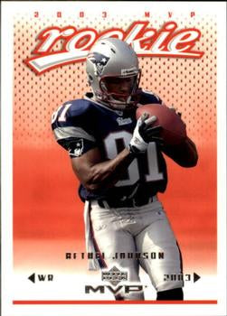 #367 Bethel Johnson - New England Patriots - 2003 Upper Deck MVP Football