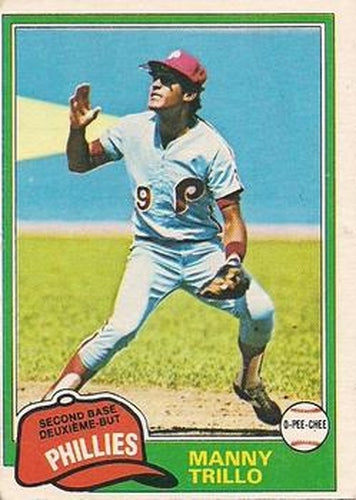 #368 Manny Trillo - Philadelphia Phillies - 1981 O-Pee-Chee - Gray Back Baseball