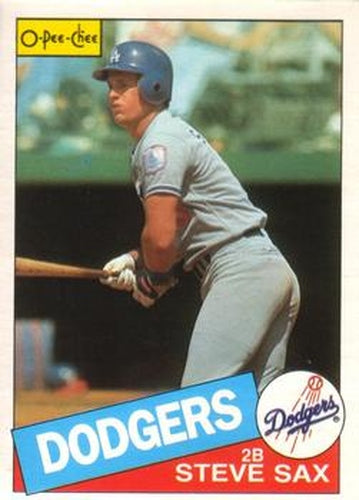 #369 Steve Sax - Los Angeles Dodgers - 1985 O-Pee-Chee Baseball