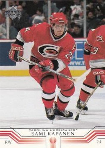 #36 Sami Kapanen - Carolina Hurricanes - 2001-02 Upper Deck Hockey