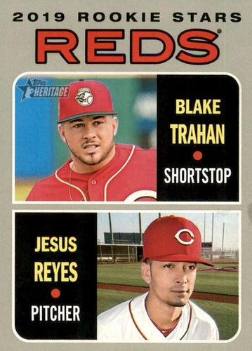 #36 Reds 2019 Rookie Stars Blake Trahan / Jesus Reyes - Cincinnati Reds - 2019 Topps Heritage Baseball
