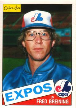 #36 Fred Breining - Montreal Expos - 1985 O-Pee-Chee Baseball