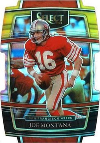#36 Joe Montana - San Francisco 49ers - 2021 Panini Select - Black and Gold Prizm Die Cut Football