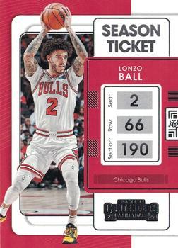 #36 Lonzo Ball - Chicago Bulls - 2021-22 Panini Contenders Basketball
