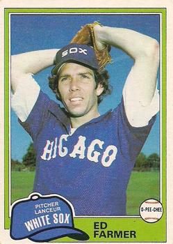 #36 Ed Farmer - Chicago White Sox - 1981 O-Pee-Chee - Gray Back Baseball