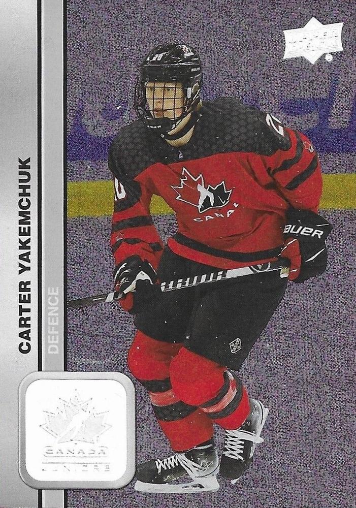 #36 Carter Yakemchuk - Canada - 2023 Upper Deck Team Canada Juniors - Patterned Foilboard Hockey