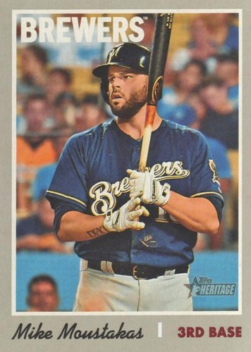 #370 Mike Moustakas - Milwaukee Brewers - 2019 Topps Heritage Baseball