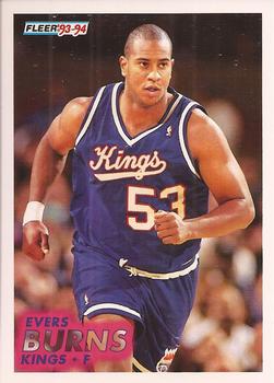 #370 Evers Burns - Sacramento Kings - 1993-94 Fleer Basketball
