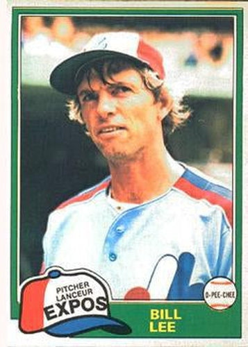 #371 Bill Lee - Montreal Expos - 1981 O-Pee-Chee - Gray Back Baseball