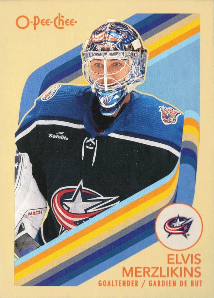 #372 Elvis Merzlikins - Columbus Blue Jackets - 2023-24 O-Pee-Chee - Retro Hockey