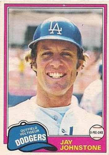 #372 Jay Johnstone - Los Angeles Dodgers - 1981 O-Pee-Chee - Gray Back Baseball
