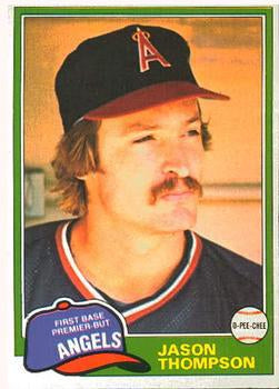 #373 Jason Thompson - California Angels - 1981 O-Pee-Chee - Gray Back Baseball