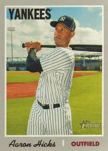 #373 Aaron Hicks - New York Yankees - 2019 Topps Heritage Baseball