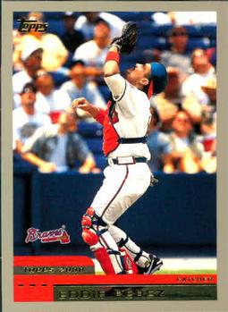 #374 Eddie Perez - Atlanta Braves - 2000 Topps Baseball