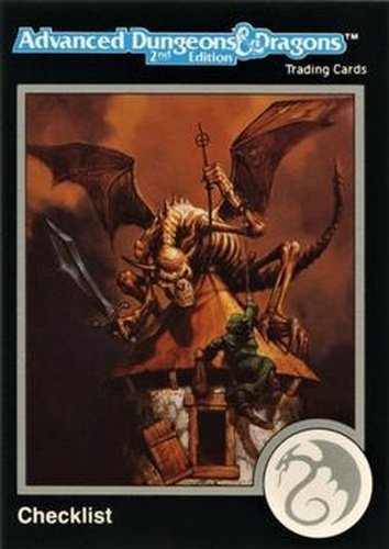 #375 Checklist 7 - 258-297 - 1991 TSR Advanced Dungeons & Dragons - Silver