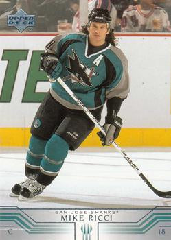 #375 Mike Ricci - San Jose Sharks - 2001-02 Upper Deck Hockey