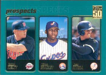 #376 Bobby Kielty / Milton Bradley / Juan Rivera - Minnesota Twins / Montreal Expos / New York Yankees - 2001 Topps Baseball