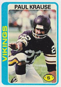 #378 Paul Krause - Minnesota Vikings - 1978 Topps Football