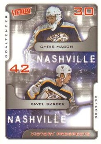 #378 Chris Mason / Pavel Skrbek - Nashville Predators - 2001-02 Upper Deck Victory Hockey