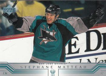 #379 Stephane Matteau - San Jose Sharks - 2001-02 Upper Deck Hockey