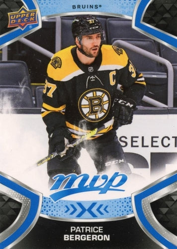 #37 Patrice Bergeron - Boston Bruins - 2021-22 Upper Deck MVP - Blue Hockey