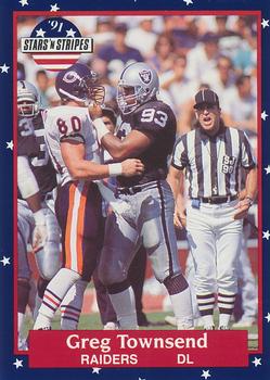#37 Greg Townsend - Los Angeles Raiders - 1991 Fleer Stars 'n Stripes Football