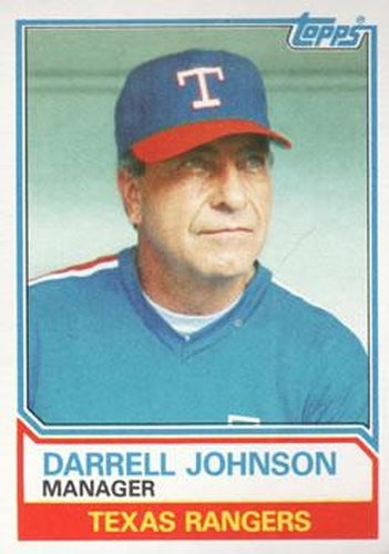 #37 Darrell Johnson - Texas Rangers - 1983 Topps Baseball