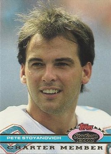 #NNO37a Pete Stoyanovich - Miami Dolphins - 1991 Stadium Club Charter Member