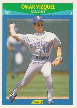 #37 Omar Vizquel - Seattle Mariners - 1990 Score Rising Stars Baseball
