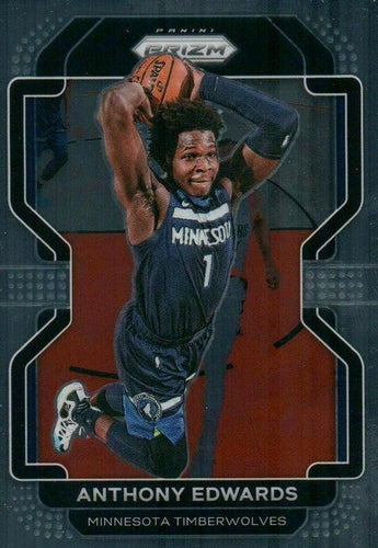 #37 Anthony Edwards - Minnesota Timberwolves - 2021-22 Panini Prizm - Silver Basketball