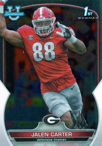 #37 Jalen Carter - Georgia Bulldogs - 2022 Bowman Chrome University Football