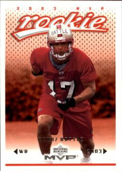 #381 Arnaz Battle - San Francisco 49ers - 2003 Upper Deck MVP Football