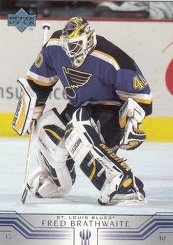 #382 Fred Brathwaite - St. Louis Blues - 2001-02 Upper Deck Hockey