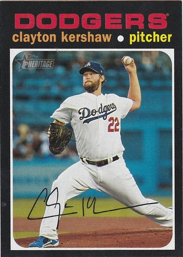 #385b Clayton Kershaw - Los Angeles Dodgers - 2020 Topps Heritage Baseball