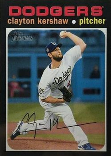 #385d Clayton Kershaw - Los Angeles Dodgers - 2020 Topps Heritage Baseball