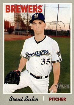 #387 Brent Suter - Milwaukee Brewers - 2019 Topps Heritage Baseball