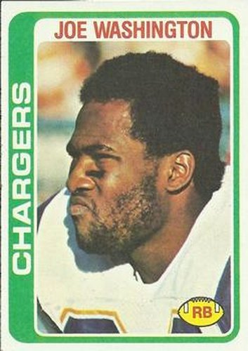 #387 Joe Washington - San Diego Chargers - 1978 Topps Football