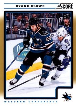 #389 Ryane Clowe - San Jose Sharks - 2012-13 Score - Gold Rush Hockey