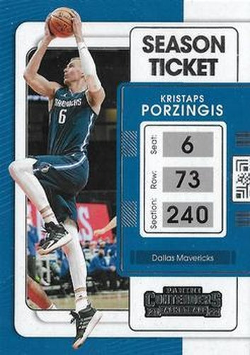 #38 Kristaps Porzingis - Dallas Mavericks - 2021-22 Panini Contenders Basketball
