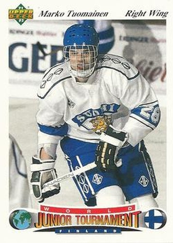 #38 Marko Tuomainen - Finland - 1991-92 Upper Deck Czech World Juniors Hockey