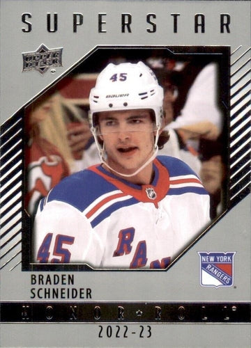 #HR-38 Braden Schneider - New York Rangers - 2022-23 Upper Deck - Honor Roll Hockey
