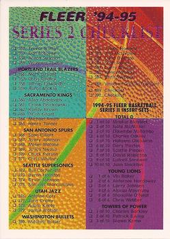 #390 Checklist: 352-390 and Inserts - 1994-95 Fleer Basketball