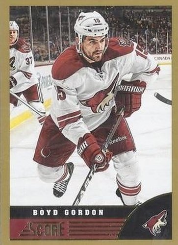 #392 Boyd Gordon - Phoenix Coyotes - 2013-14 Score - Gold Hockey