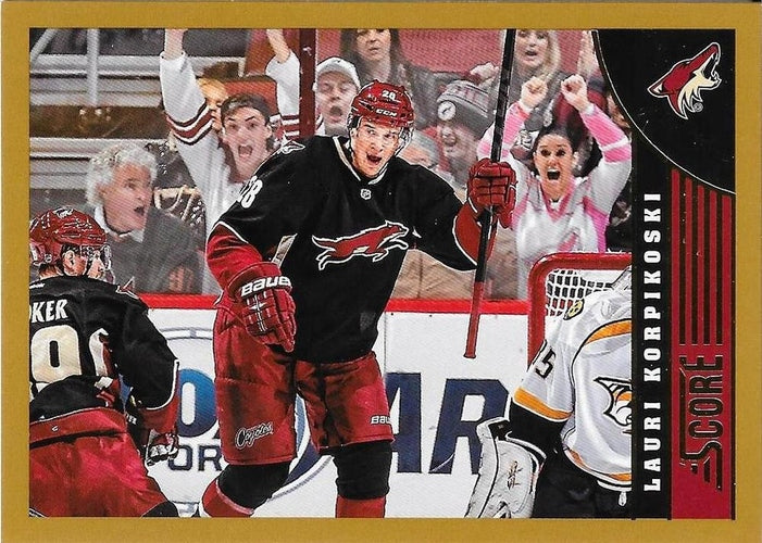 #394 Lauri Korpikoski - Phoenix Coyotes - 2013-14 Score - Gold Hockey